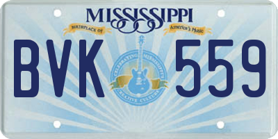MS license plate BVK559