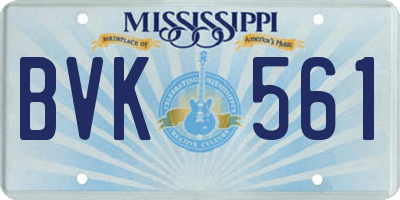 MS license plate BVK561