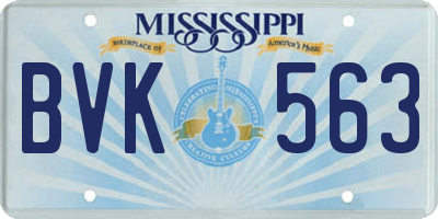 MS license plate BVK563