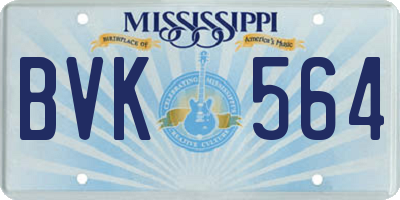 MS license plate BVK564