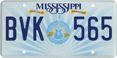 MS license plate BVK565