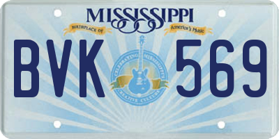 MS license plate BVK569