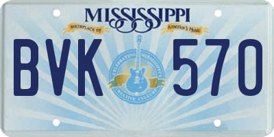 MS license plate BVK570