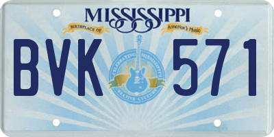 MS license plate BVK571