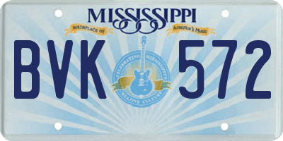 MS license plate BVK572