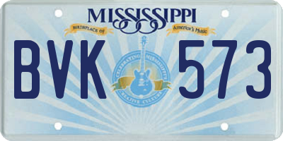MS license plate BVK573