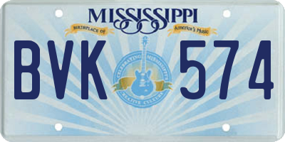 MS license plate BVK574