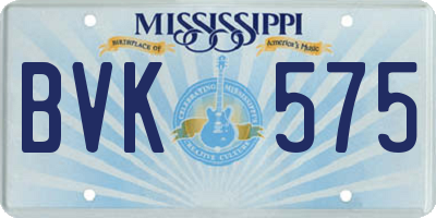 MS license plate BVK575