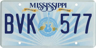 MS license plate BVK577
