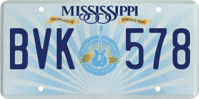 MS license plate BVK578