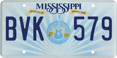 MS license plate BVK579