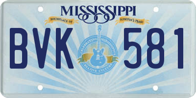 MS license plate BVK581
