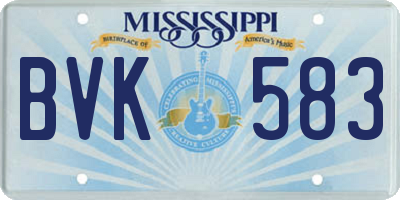 MS license plate BVK583