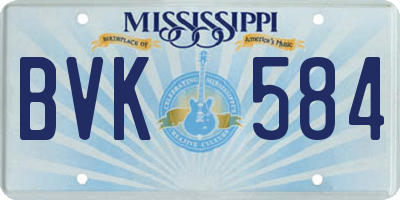 MS license plate BVK584