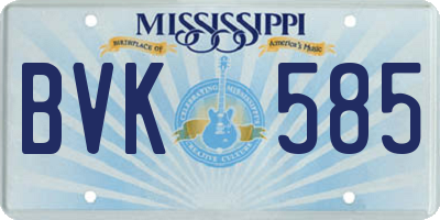 MS license plate BVK585