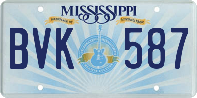 MS license plate BVK587