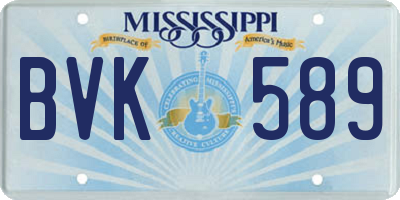 MS license plate BVK589
