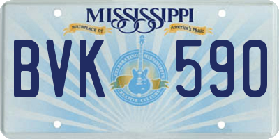 MS license plate BVK590