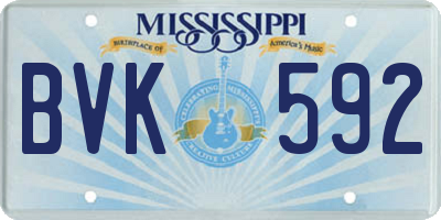 MS license plate BVK592