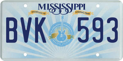 MS license plate BVK593