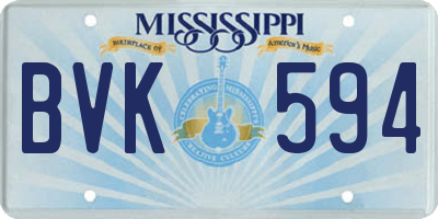 MS license plate BVK594