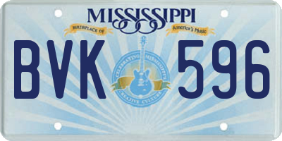 MS license plate BVK596