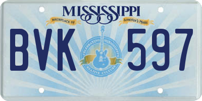 MS license plate BVK597