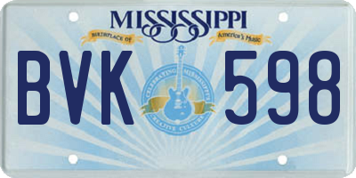 MS license plate BVK598
