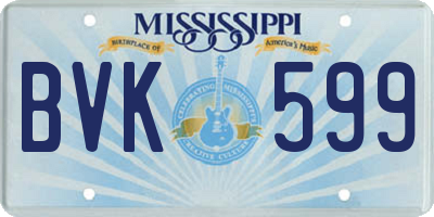 MS license plate BVK599