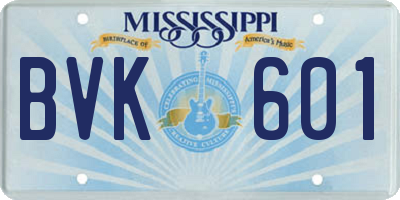 MS license plate BVK601
