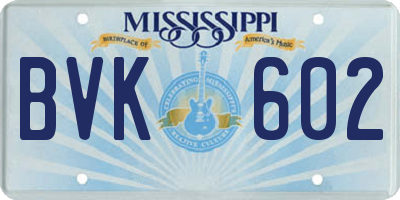 MS license plate BVK602