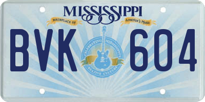 MS license plate BVK604
