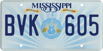 MS license plate BVK605