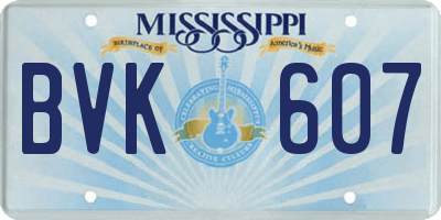 MS license plate BVK607