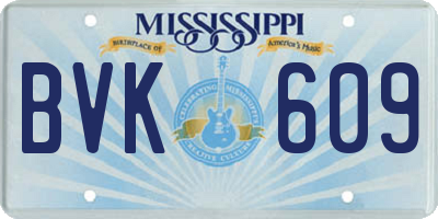 MS license plate BVK609