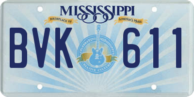 MS license plate BVK611
