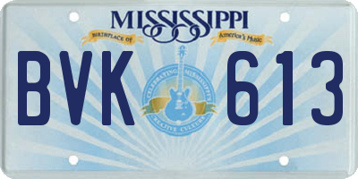 MS license plate BVK613