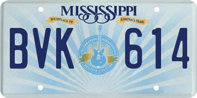 MS license plate BVK614