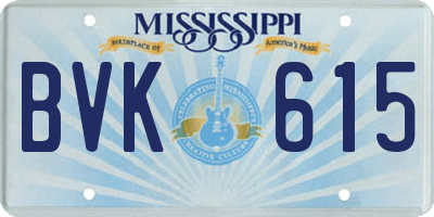 MS license plate BVK615