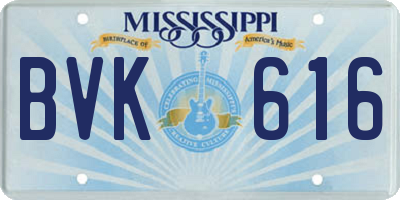 MS license plate BVK616