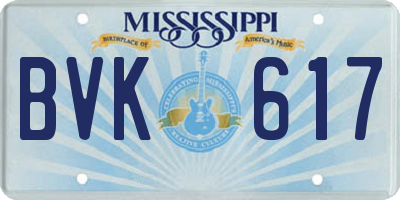 MS license plate BVK617