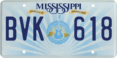 MS license plate BVK618