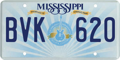 MS license plate BVK620
