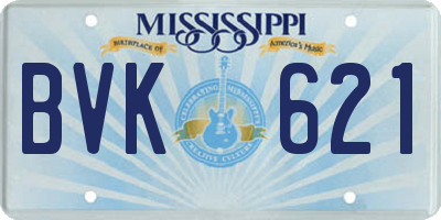 MS license plate BVK621