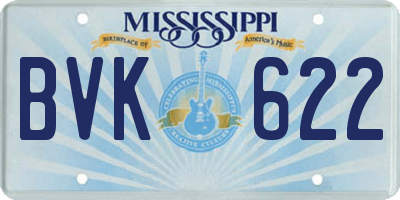 MS license plate BVK622