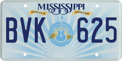 MS license plate BVK625