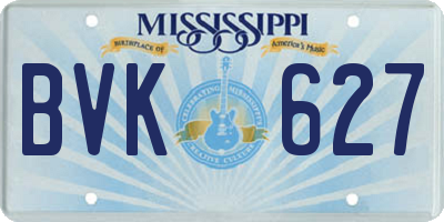MS license plate BVK627
