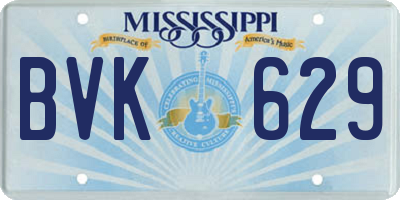 MS license plate BVK629