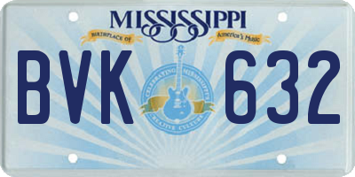 MS license plate BVK632