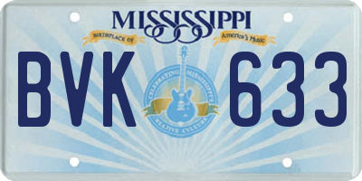 MS license plate BVK633